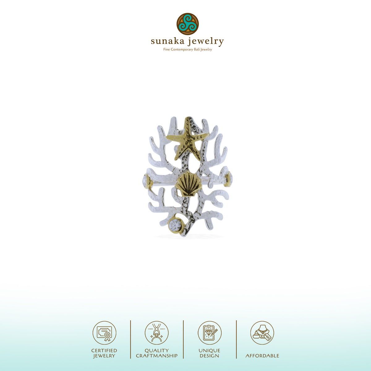 Cincin Perak 925 Koleksi Coral Reef