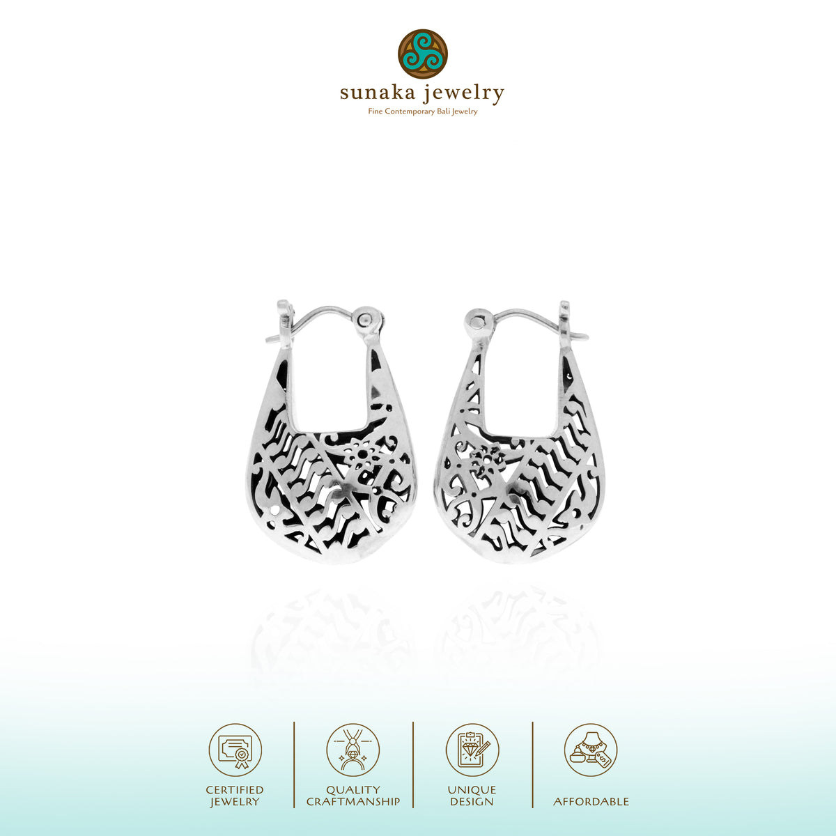 Anting Hoop Kopong Perak 925 Koleksi Bhineka