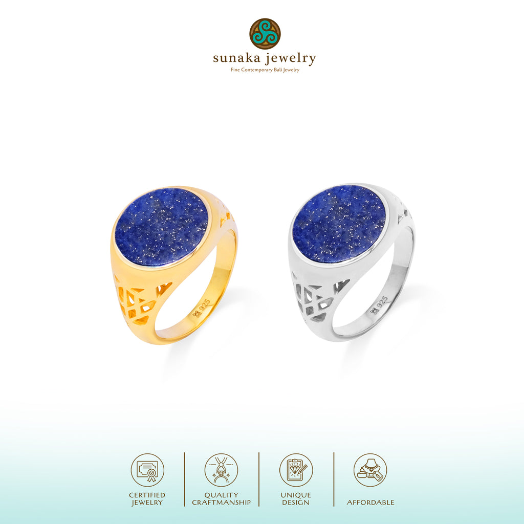 Cincin Signet Bulat Koleksi Jali Sterling Silver 925