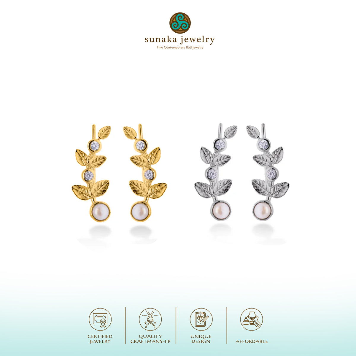 Anting Ear Climber Perak 925 Koleksi Goddes