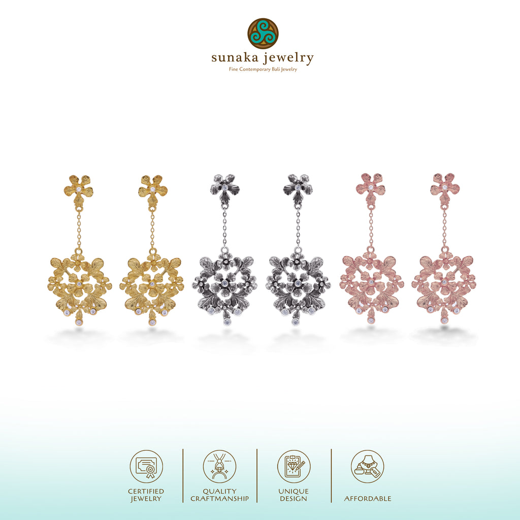 Anting Statment Perak 925 Koleksi Flamboyan