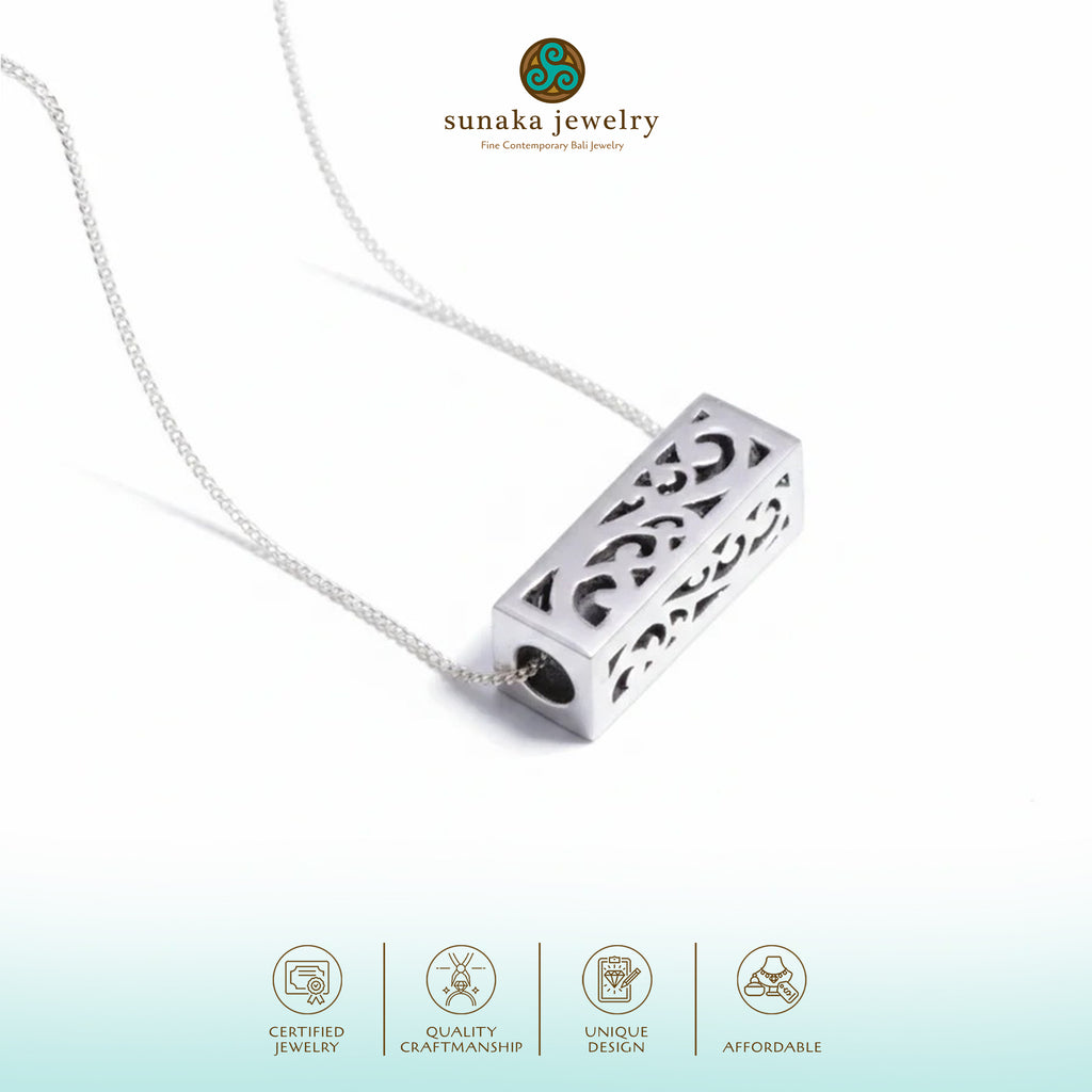 Silver 925 Cuboid Sawtooth Collection Pendant (Chain Not Included)