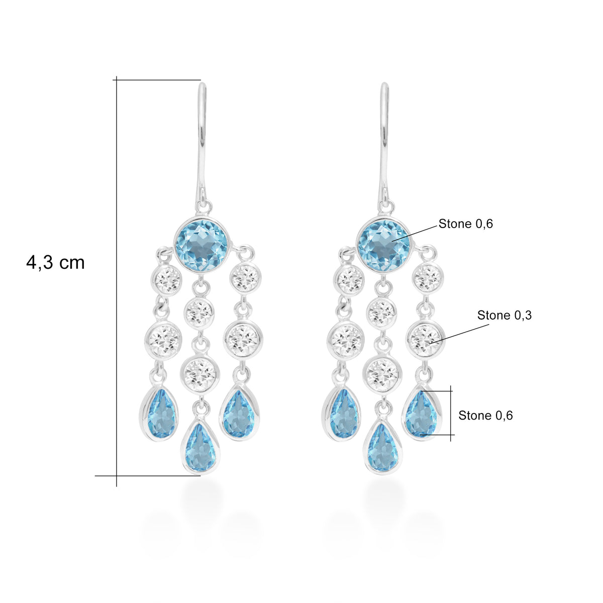 Anting Dangling Chandelier Long 1 Perak 925 Koleksi Alleania