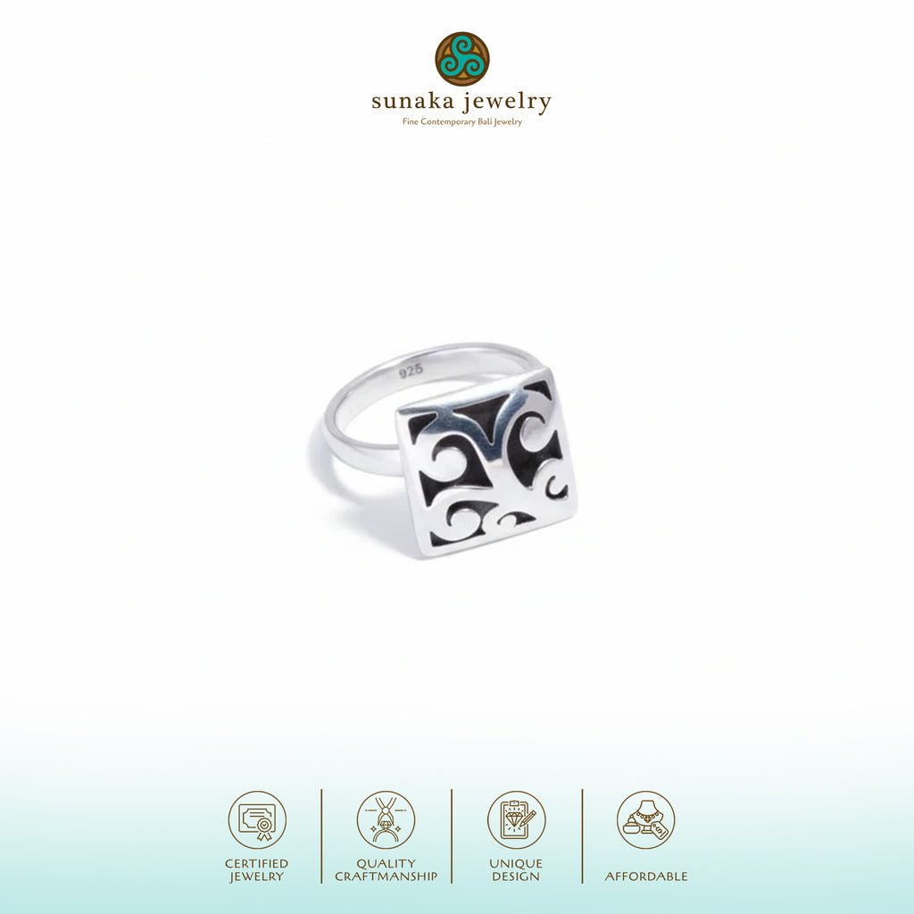 925 Silver Saw-Cut Collection Cocktail Ring