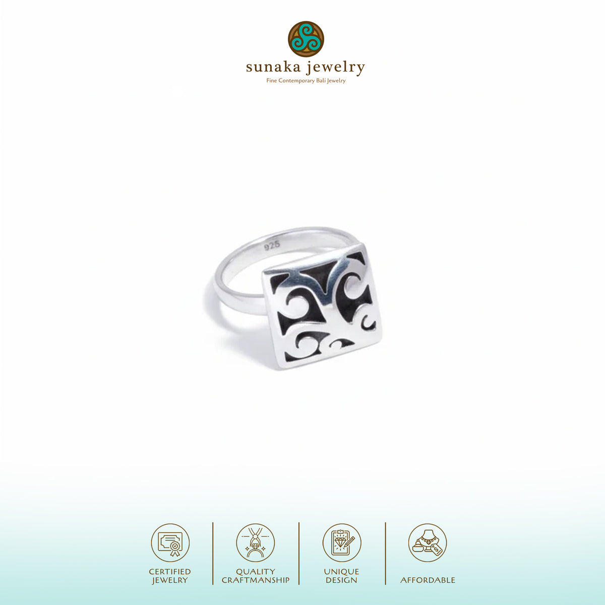 925 Silver Saw-Cut Collection Cocktail Ring