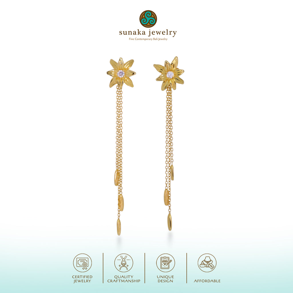 Anting Drop Kecil Perak 925 Koleksi Asoka Sterling Silver