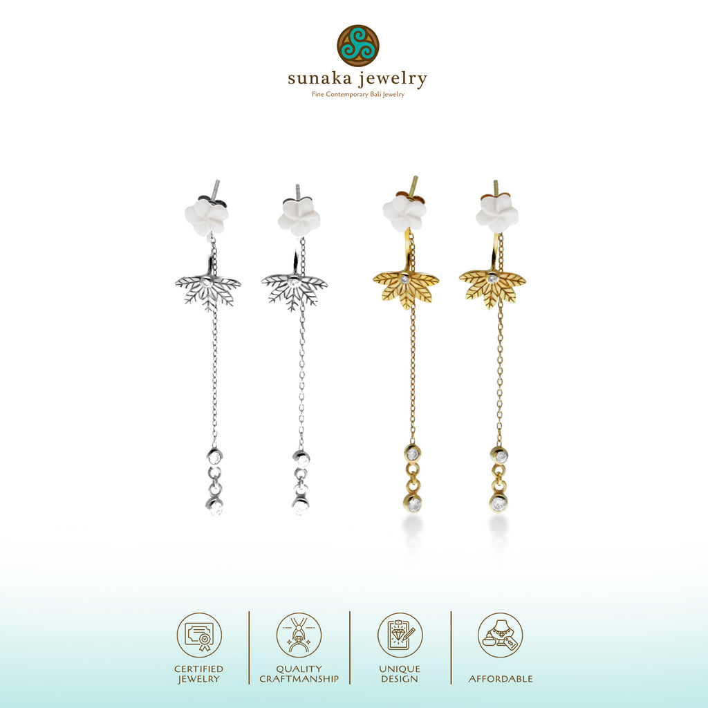 Japanese Multi-functional Earring Collection: Ear Jacket or Drop Chain Earrings