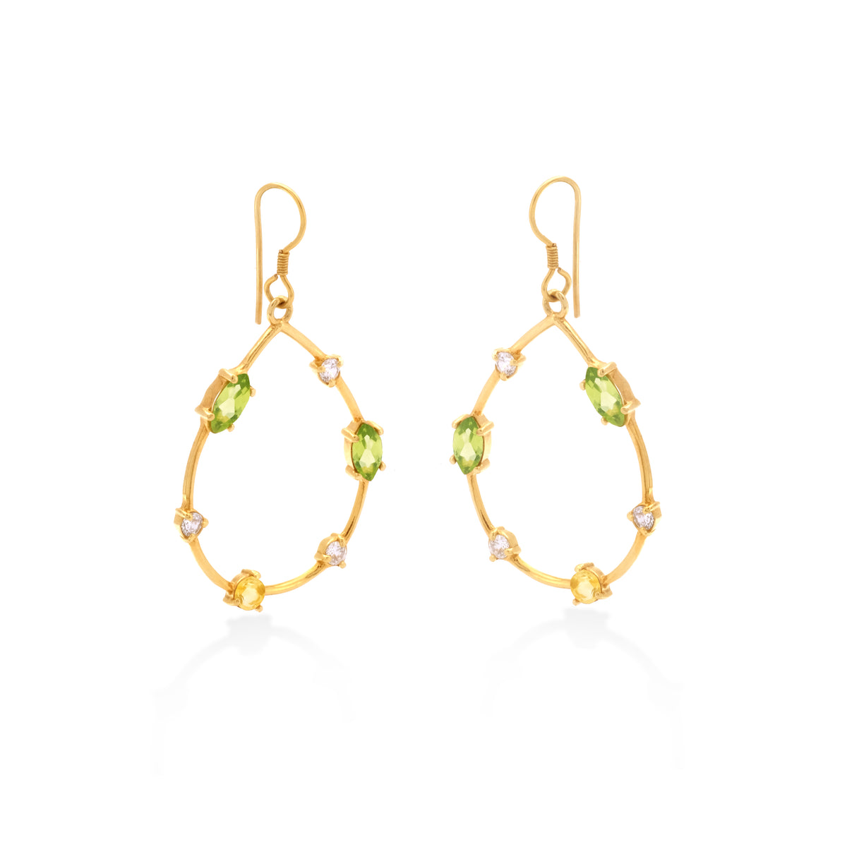Anting Silver Dangle Koleksi Prong Sterling Silver 925 Gold Plated