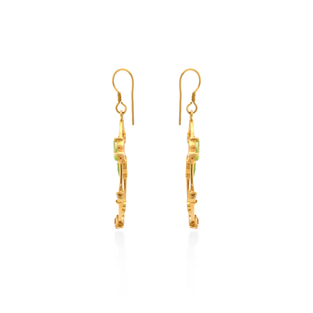 Anting Silver Dangle Koleksi Prong Sterling Silver 925 Gold Plated