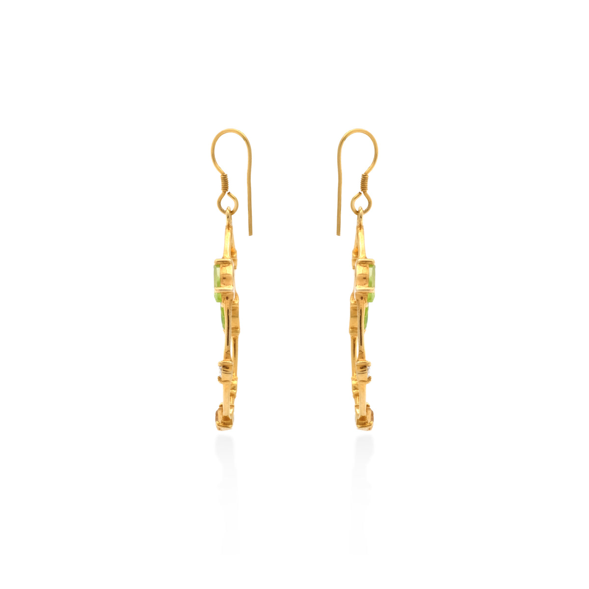 Anting Silver Dangle Koleksi Prong Sterling Silver 925 Gold Plated