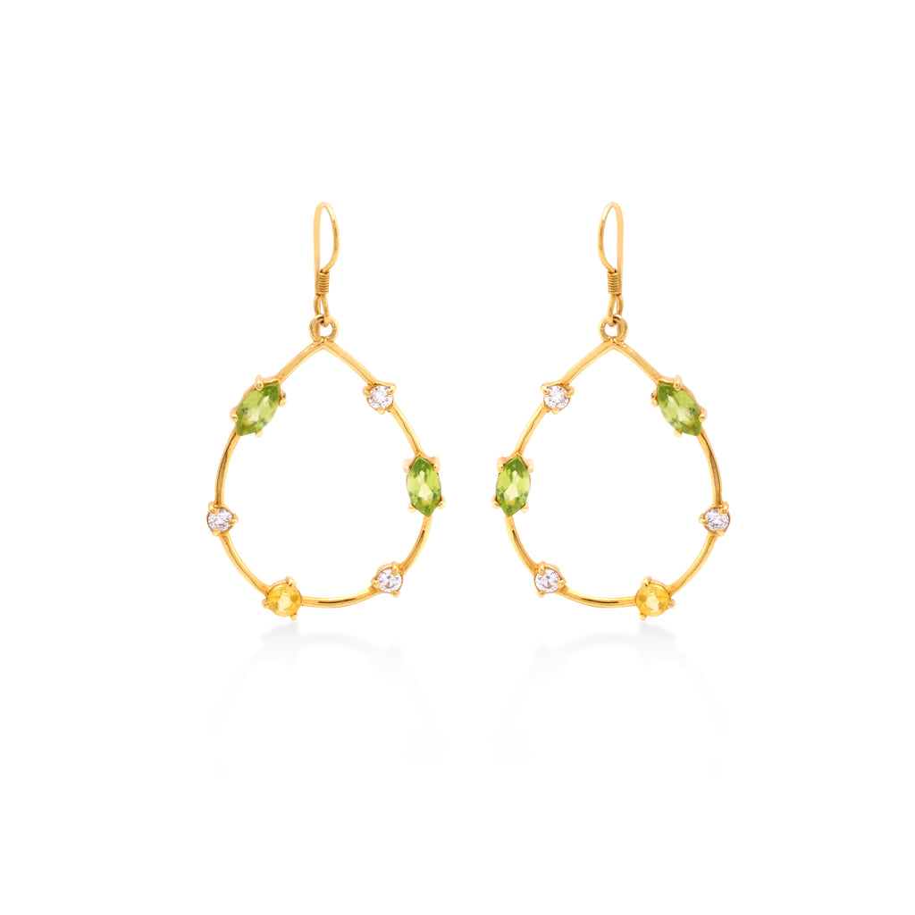 Anting Silver Dangle Koleksi Prong Sterling Silver 925 Gold Plated
