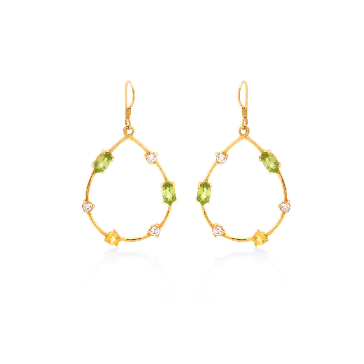 Anting Silver Dangle Koleksi Prong Sterling Silver 925 Gold Plated
