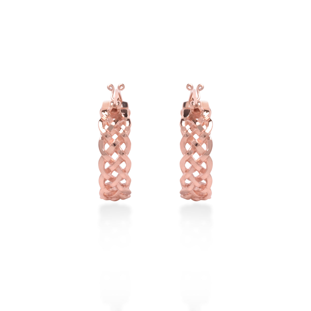 Anting Perak 925 Koleksi Woven Rose Gold Plated
