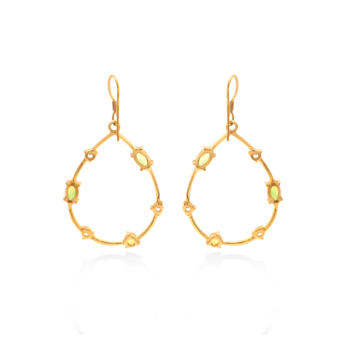 Anting Silver Dangle Koleksi Prong Sterling Silver 925 Gold Plated