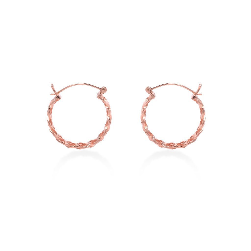 925 Silver Woven Rose Gold Plated Earrings Collection
