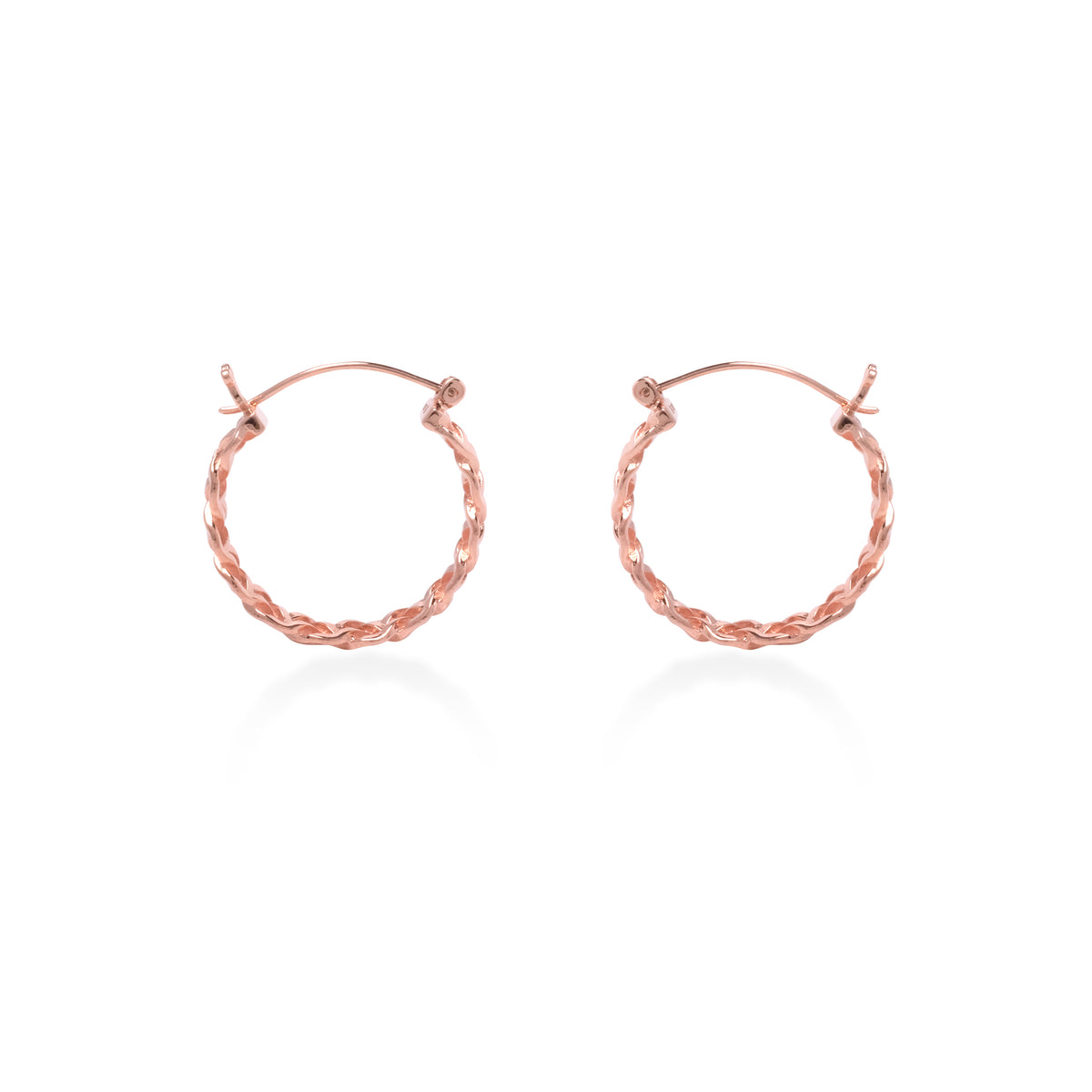 Anting Perak 925 Koleksi Woven Rose Gold Plated