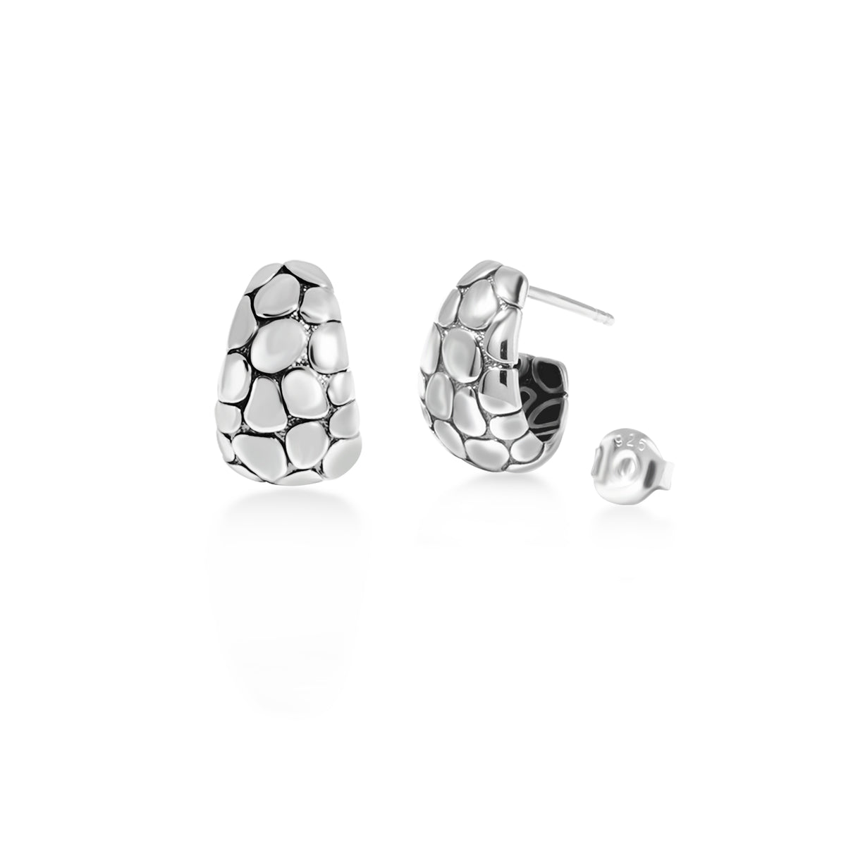 Anting Stud Koleksi Pebble Sterling Silver 925
