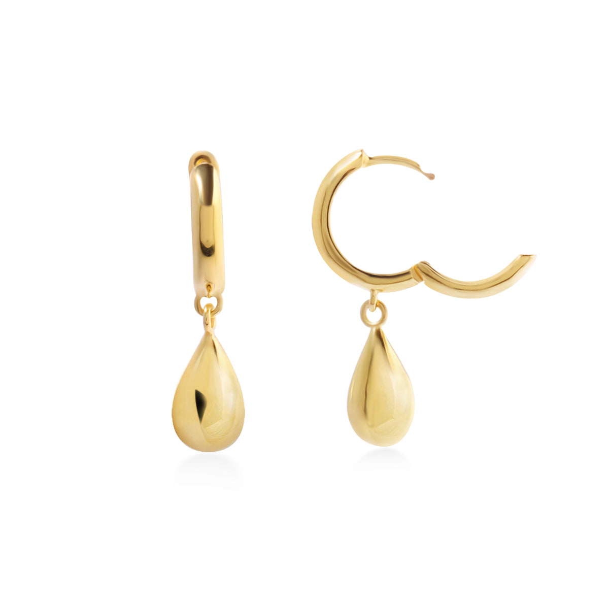 Anting Hoop Koleksi Elara Drop Sterling Silver 925 Gold Plated