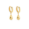 Elara Drop Collection Hoop Earrings 925 Sterling Silver Gold Plated