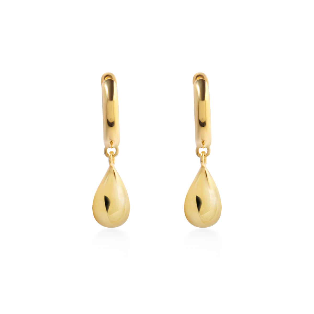 Anting Hoop Koleksi Elara Drop Sterling Silver 925 Gold Plated