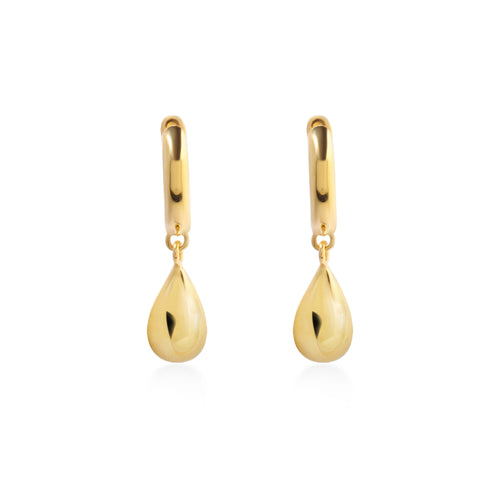 Elara Drop Collection Hoop Earrings 925 Sterling Silver Gold Plated