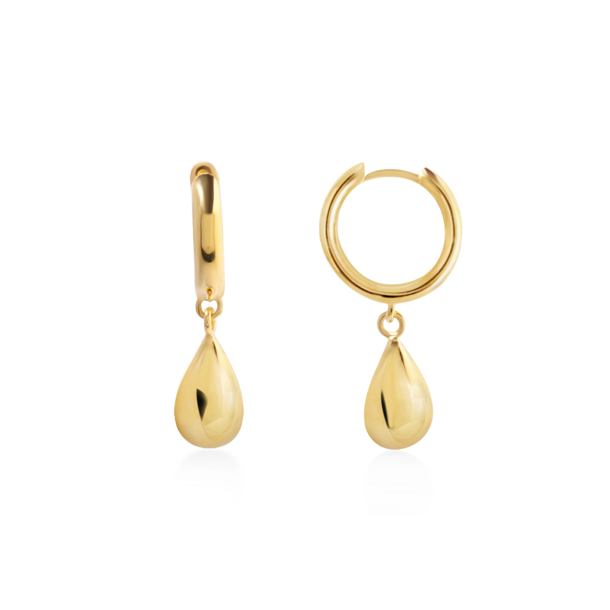 Anting Hoop Koleksi Elara Drop Sterling Silver 925 Gold Plated