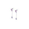 Sterling Silver 925 Confetti Collection Stud Earrings with Chain