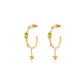 Prong Setting Sterling Silver 925 Gold Plated Hoop Earrings