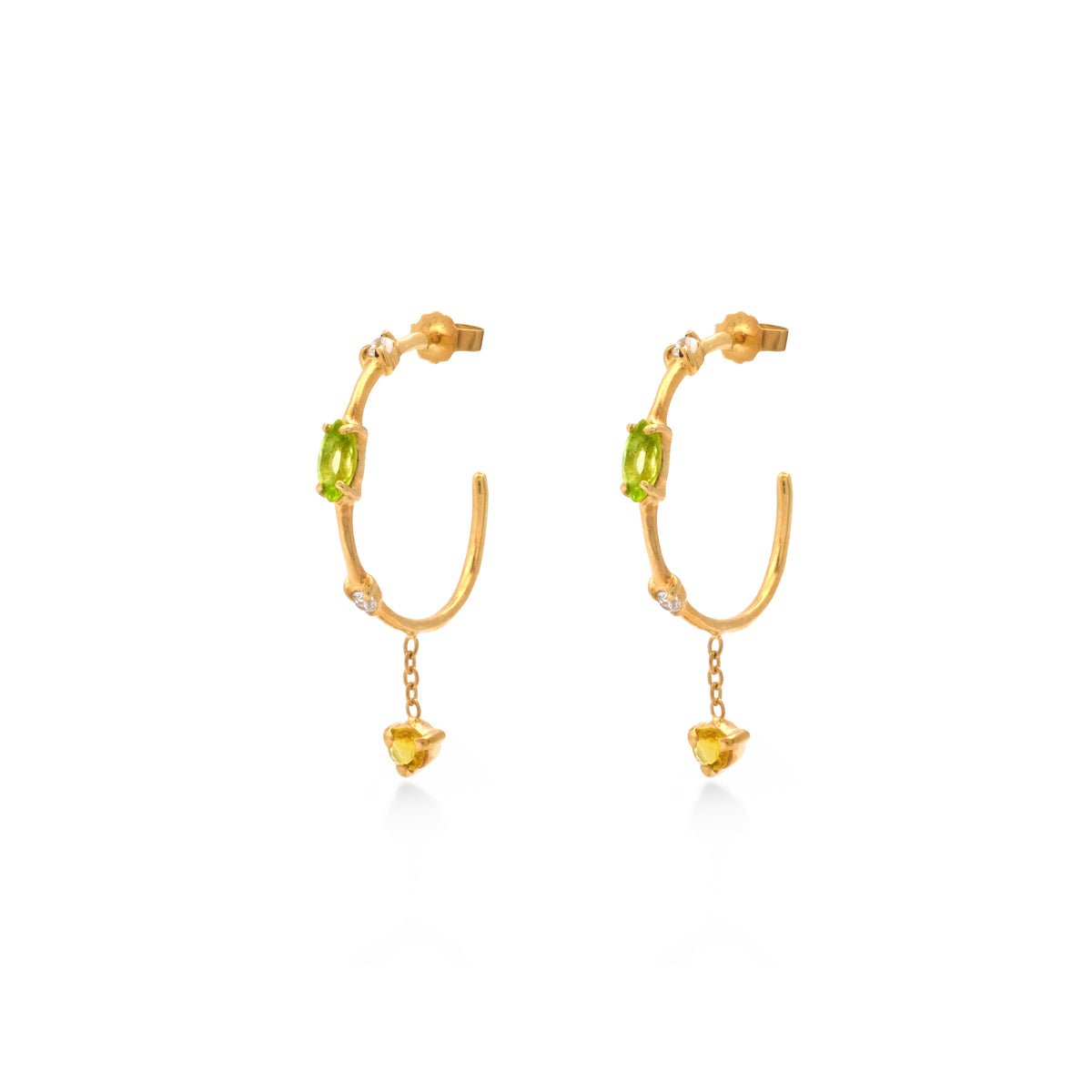 Anting Silver Hoop Koleki Prong Sterling Silver 925 Gold Plated