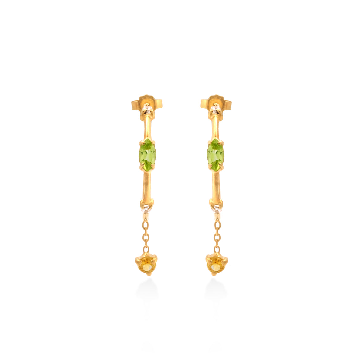 Anting Silver Hoop Koleki Prong Sterling Silver 925 Gold Plated