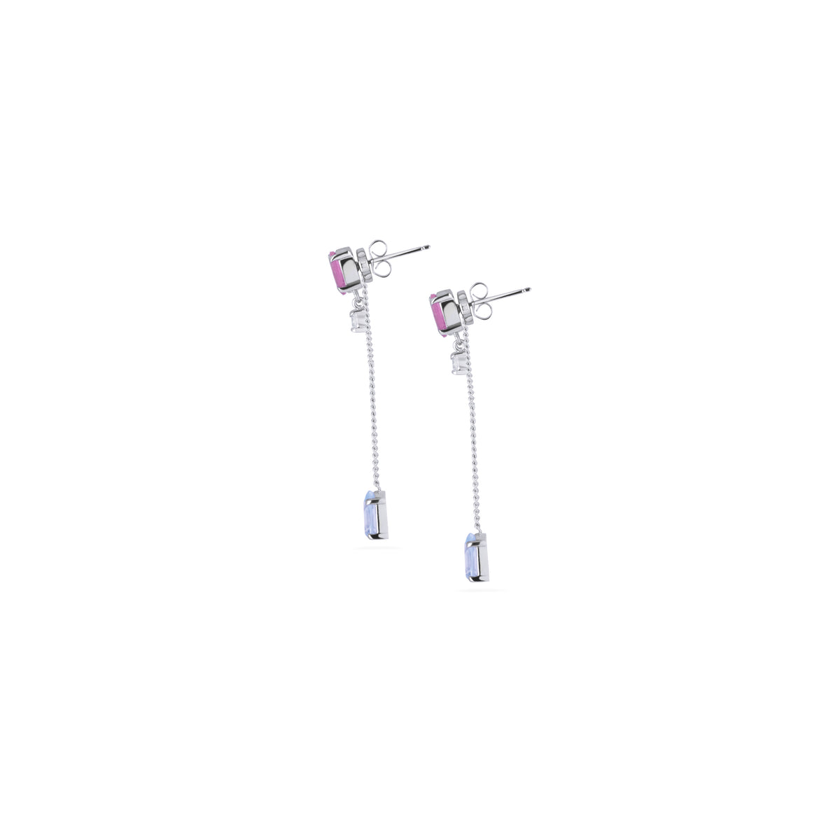Anting Perak Stud dengan Rantai Koleksi Confetti Sterling Silver 925