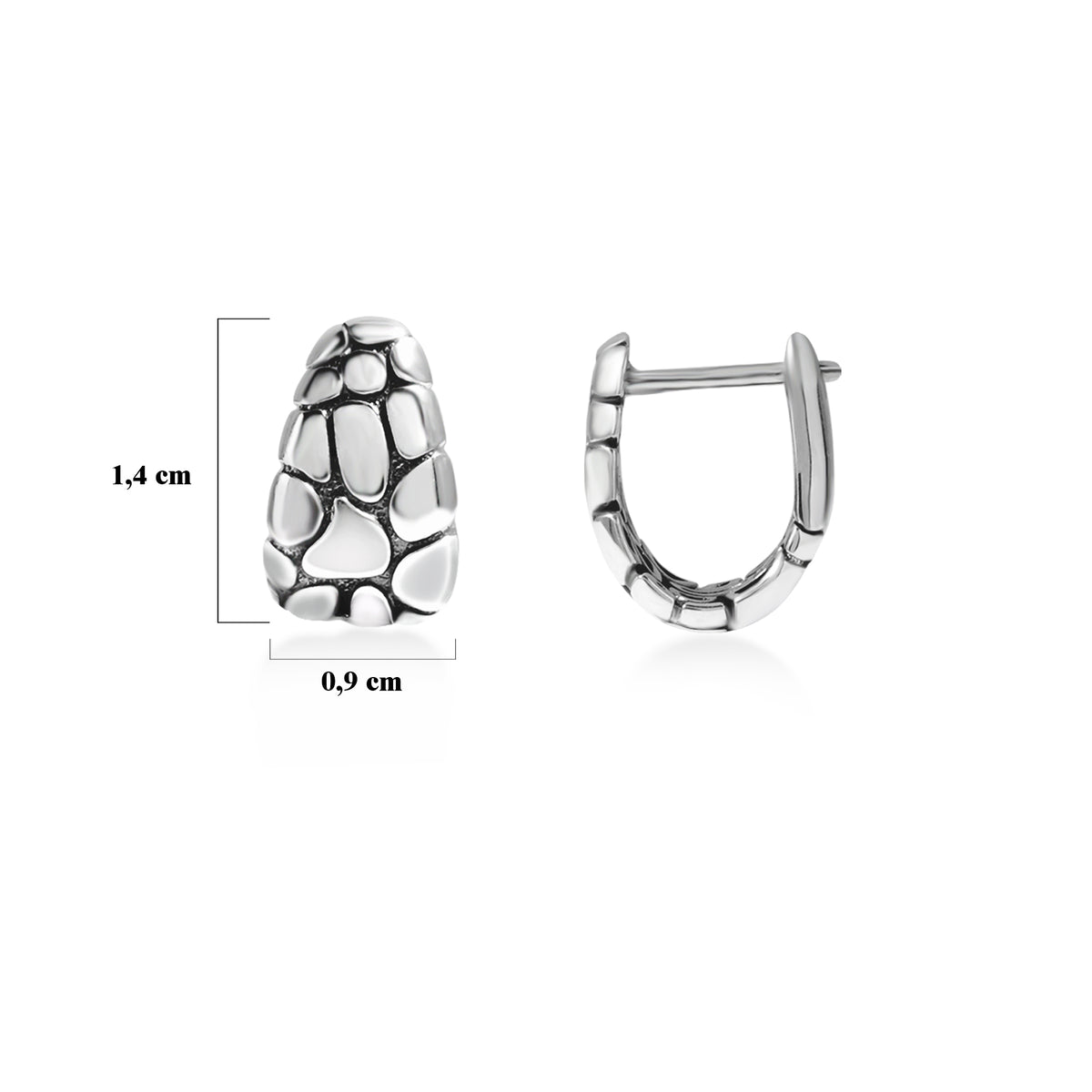 Anting Clip Koleksi Pebble Sterling Silver 925