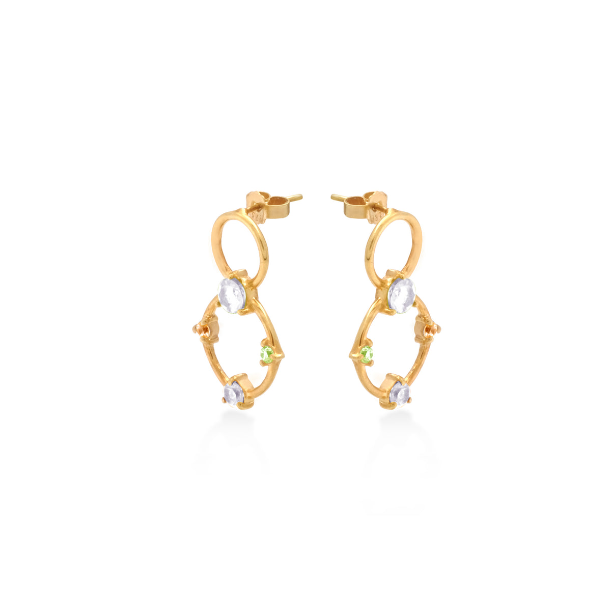 Anting Stud Koleksi Prong Sterling Silver 925 Gold Plated
