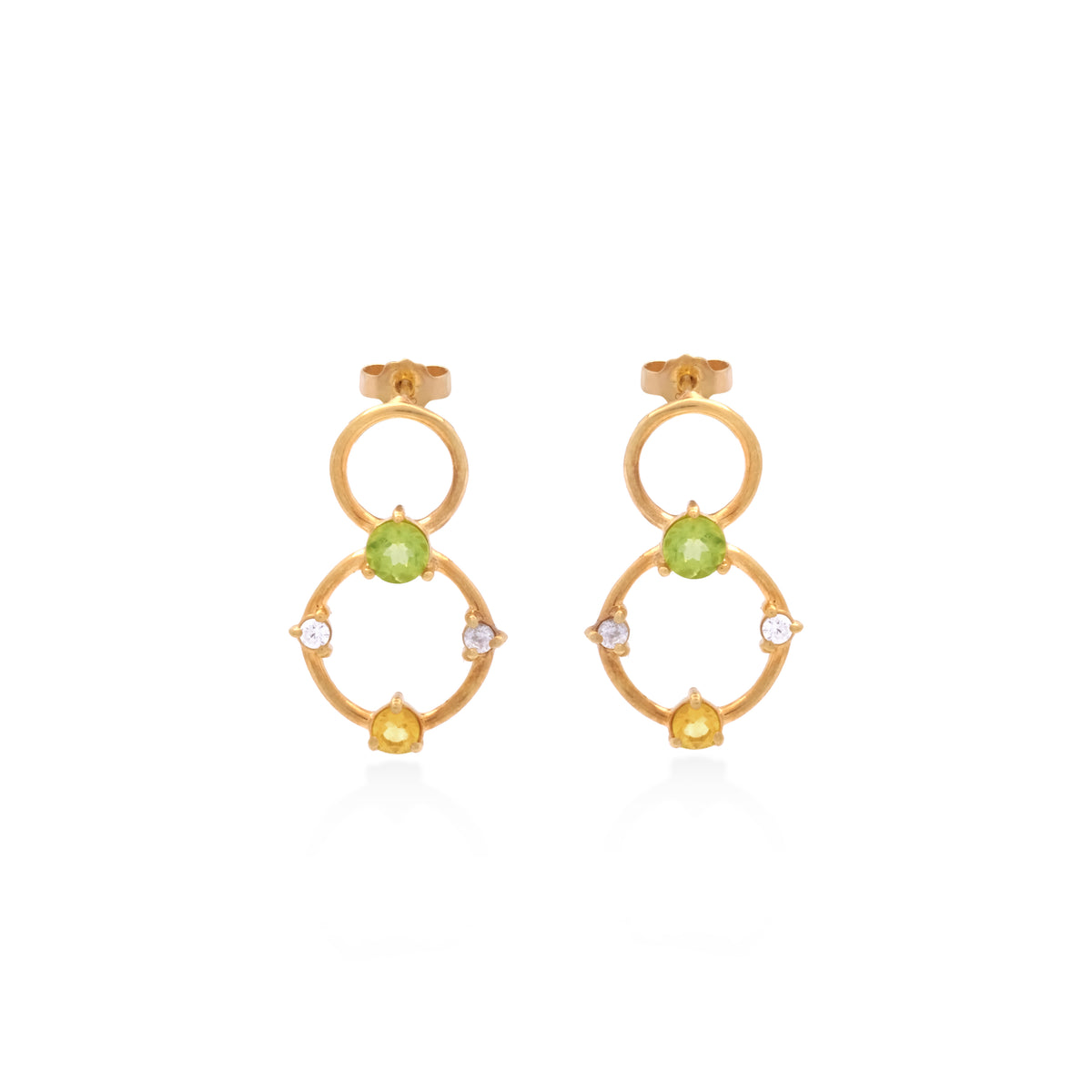 Anting Stud Koleksi Prong Sterling Silver 925 Gold Plated