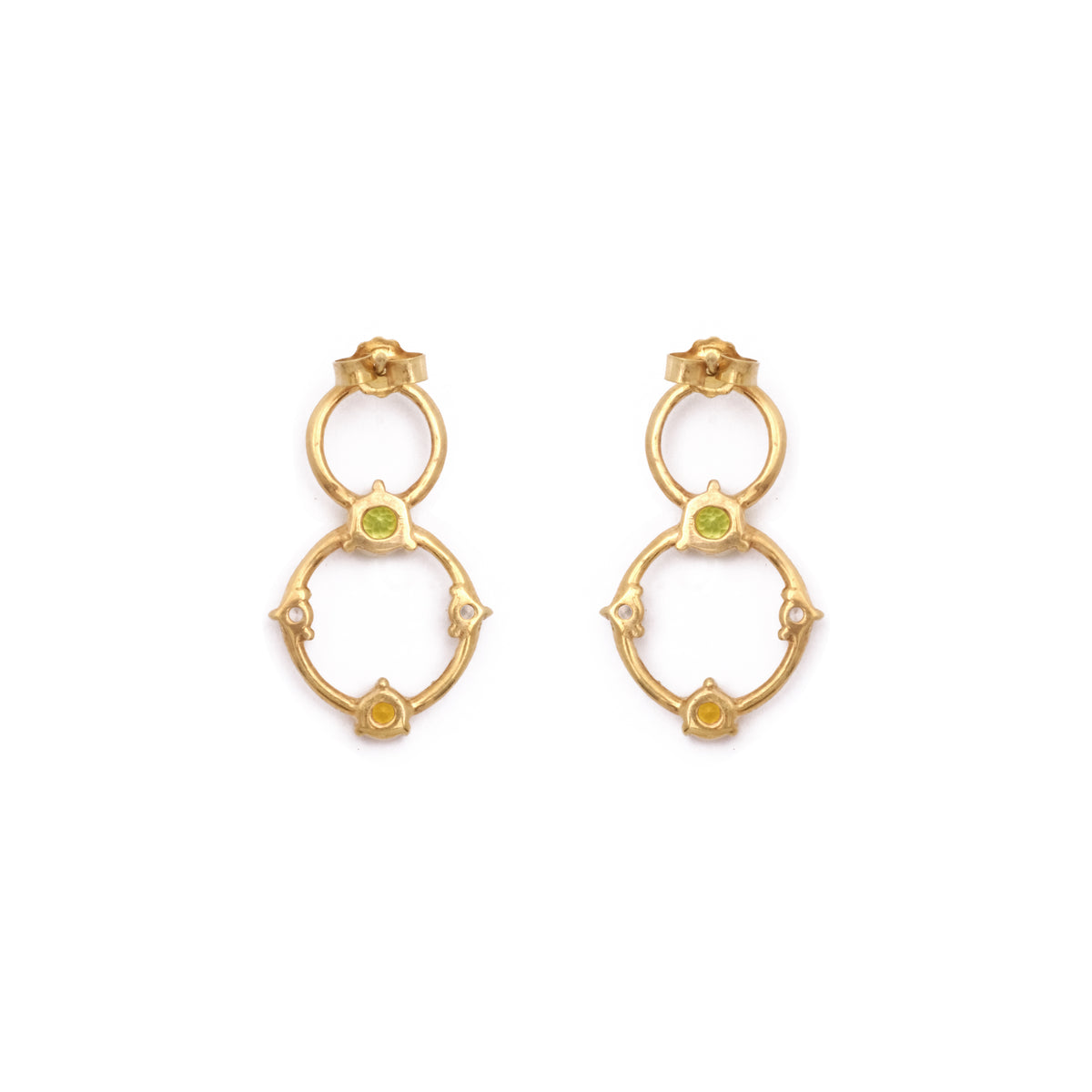 Anting Stud Koleksi Prong Sterling Silver 925 Gold Plated