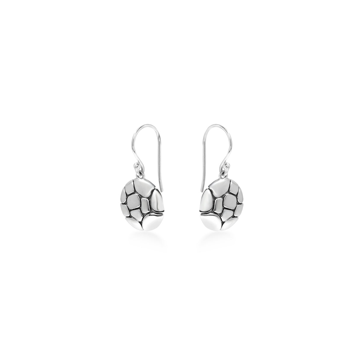 Anting Dangling Round Koleksi Pebble Sterling Silver 925