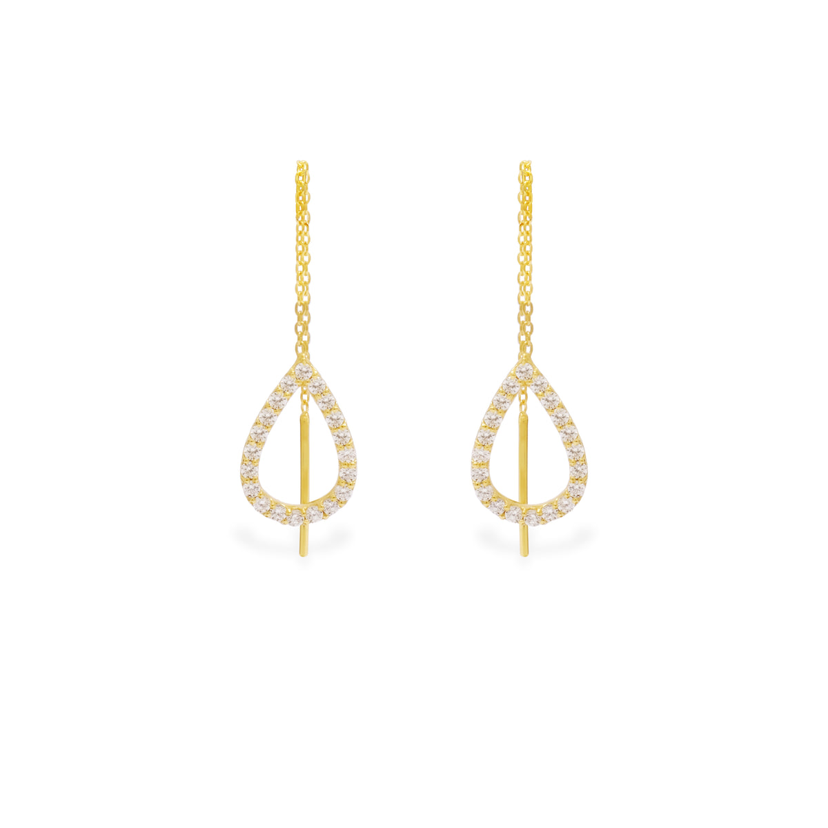 Anting Threader Gold Plated Koleksi Pears Sterling Silver 925