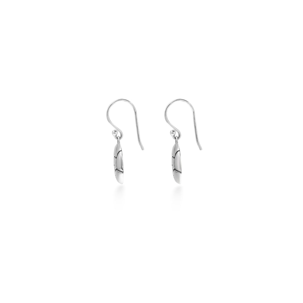 925 Sterling Silver Pebble Collection Round Dangling Earrings