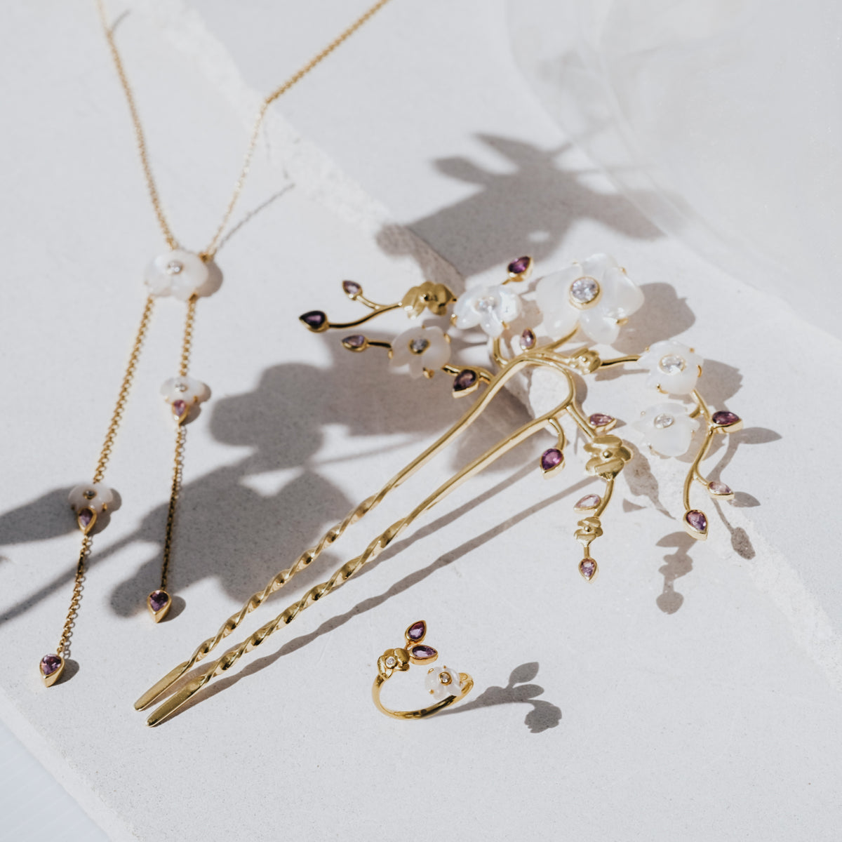 Kalung Perak 925 Koleksi Anggrek Gold Plated