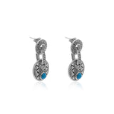 Anting Drop Silver Permata Turquoise Koleksi Batur