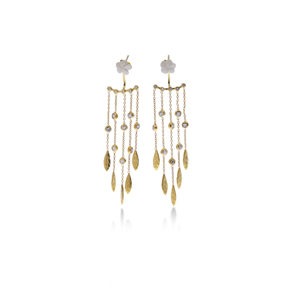 Anting Stud Chain Perak Koleksi Jepun Sterling Silver 925 Gold Plated