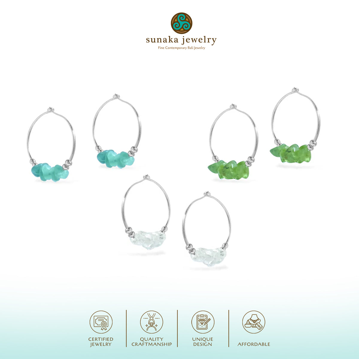 Anting Hoop Koleksi Aura Sterling Silver 925