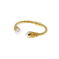 Large Silver Cuff Bracelet Mandalika Pearl Collection Sterling Silver 925 Gold Plated
