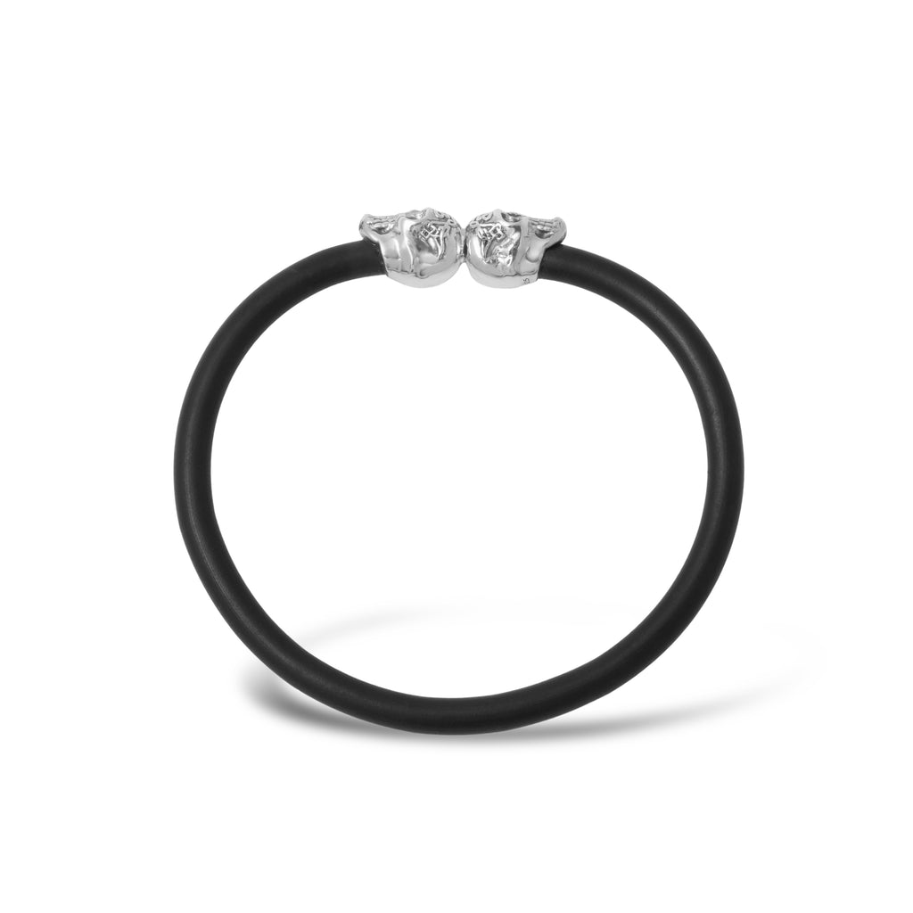 Sterling Silver 925 Rubber Skull Bracelet Collection