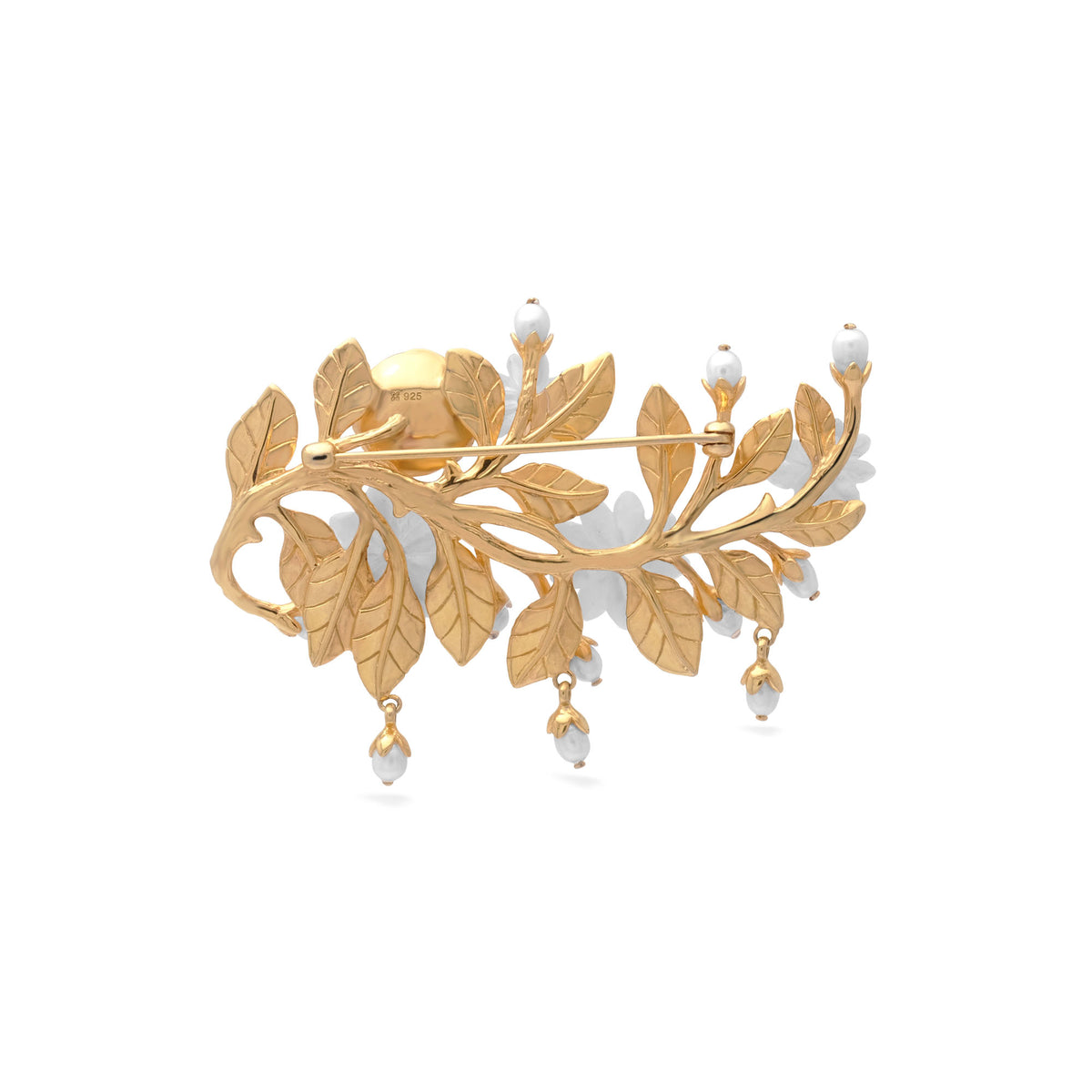 Bross Kecil Sedang Perak Koleksi Mutiara Melati Sterling Silver 925 Gold Plated