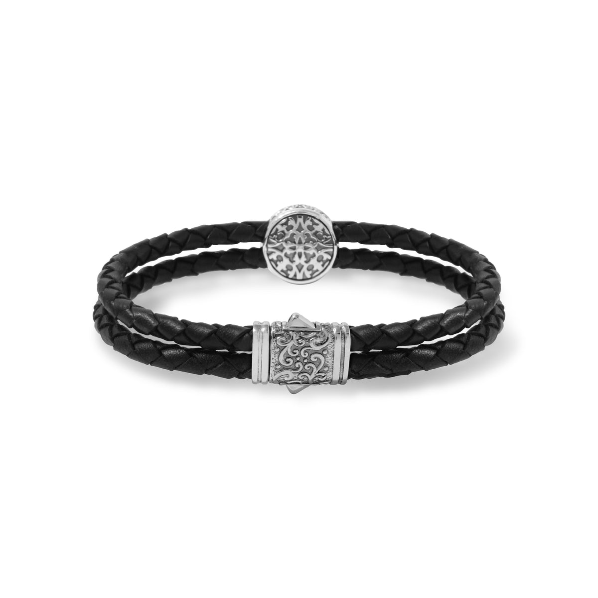 Gelang Kulit Perak Koleksi Kompas Sterling Silver
