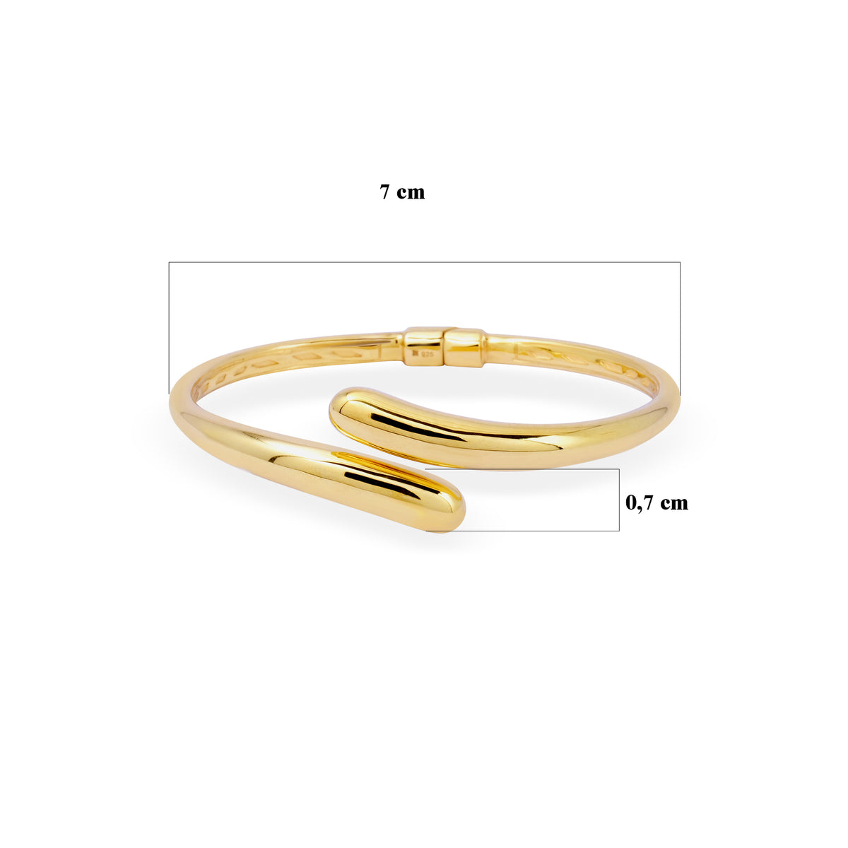Gelang Bangle Koleksi Elara Drop Sterling Silver 925 Gold Plated