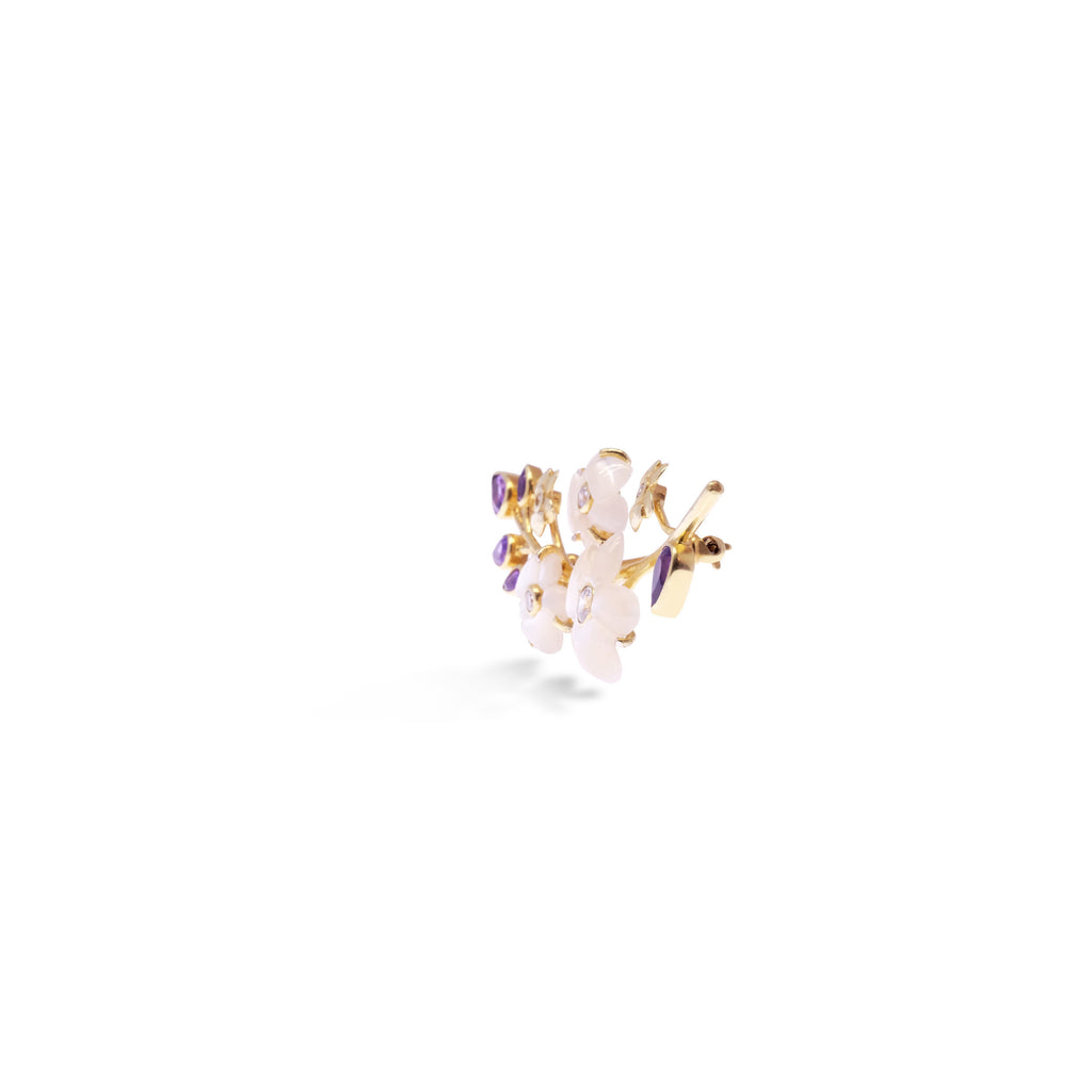 925 Silver Brooch Gold Plated Orchid Collection