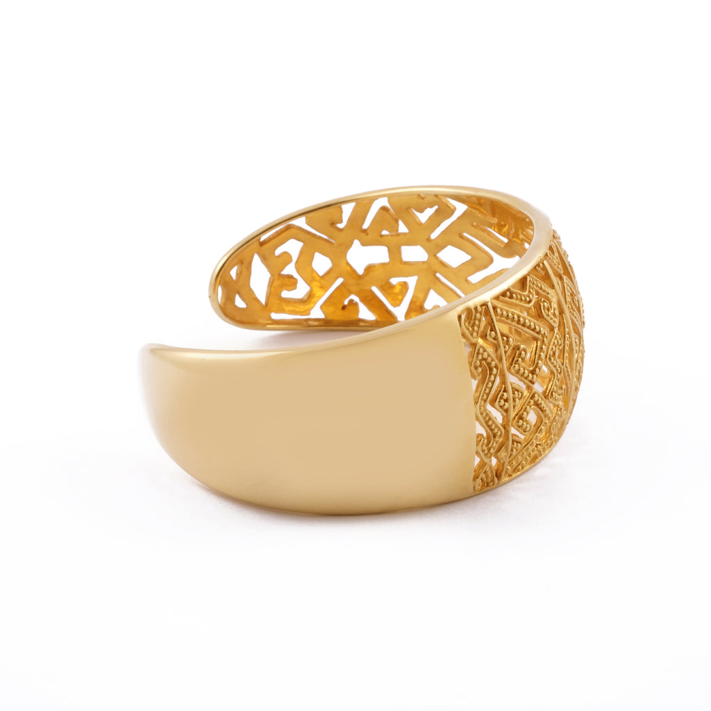 Gelang Cuff Bangle Rantai Perak 925 Koleksi Songket Bali