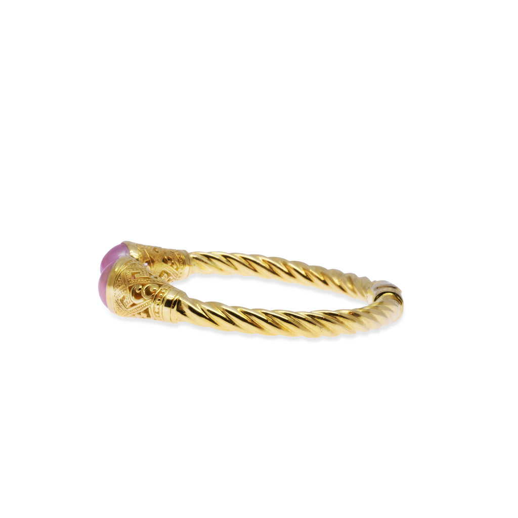 Large Silver Cuff Bracelet Mandalika Pearl Collection Sterling Silver 925 Gold Plated